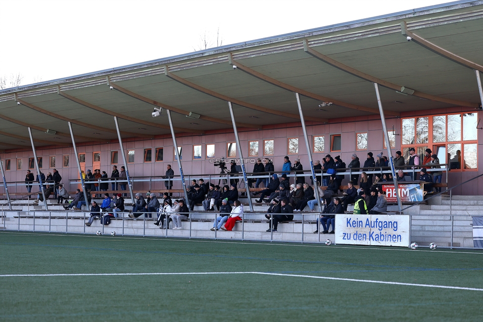 Sturm Damen - Suedburgenland Hartberg
OEFB Frauen Bundesliga, 13. Runde, SK Sturm Graz Damen - SpG Suedburgenland TSV Hartberg, Koralmstadion Deutschlandsberg, 23.11.2025. Foto zeigt Fans

