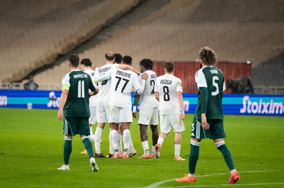 Panathinaikos - Sturm Graz
UEFA Europa League Gruppenphase 5. Spieltag, FC Panathinaikos - SK Sturm Graz, Olympiastadion Athen, 27.11.2025. Foto zeigt die Mannschaft von Sturm
Schlüsselwörter: torjubel