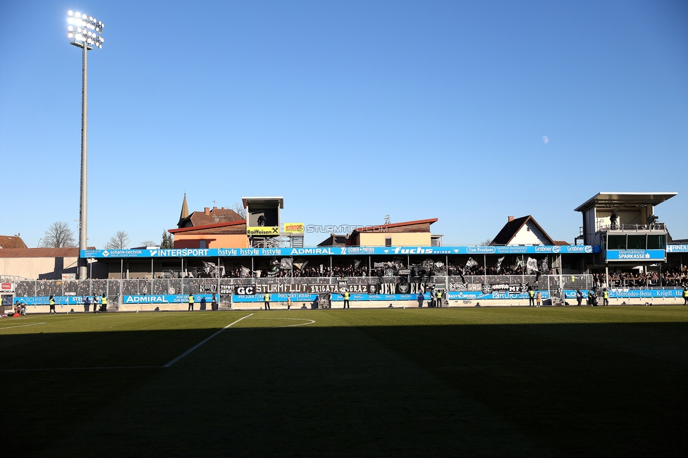 Hartberg - Sturm Graz
Oesterreichische Fussball Bundesliga, 15. Runde, TSV Hartberg - SK Sturm Graz, PROfertil Arena Hartberg, 30.11.2025. Foto zeigt Fans von Sturm
