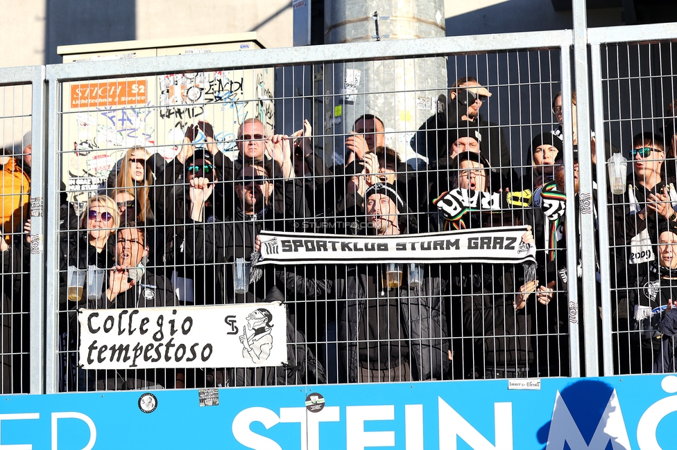 Hartberg - Sturm Graz
Oesterreichische Fussball Bundesliga, 15. Runde, TSV Hartberg - SK Sturm Graz, PROfertil Arena Hartberg, 30.11.2025. Foto zeigt Fans von Sturm
