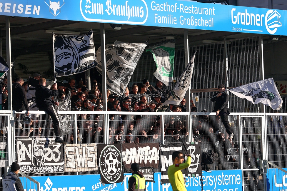 Hartberg - Sturm Graz
Oesterreichische Fussball Bundesliga, 15. Runde, TSV Hartberg - SK Sturm Graz, PROfertil Arena Hartberg, 30.11.2025. 

Foto zeigt Fans von Sturm
