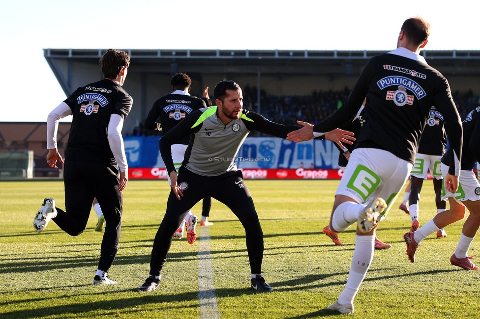 Hartberg - Sturm Graz
Oesterreichische Fussball Bundesliga, 15. Runde, TSV Hartberg - SK Sturm Graz, PROfertil Arena Hartberg, 30.11.2025. Foto zeigt Sargon Duran (Co-Trainer Sturm) und Jon Gorenc-Stankovic (Sturm)

