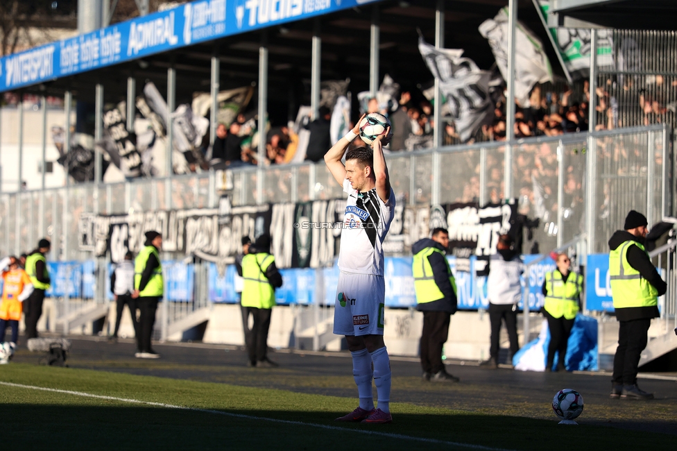 Hartberg - Sturm Graz
Oesterreichische Fussball Bundesliga, 15. Runde, TSV Hartberg - SK Sturm Graz, PROfertil Arena Hartberg, 30.11.2025. 

Foto zeigt Dimitri Lavalee (Sturm)
