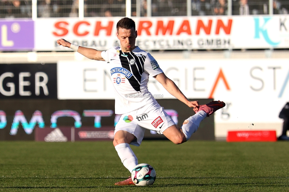 Hartberg - Sturm Graz
Oesterreichische Fussball Bundesliga, 15. Runde, TSV Hartberg - SK Sturm Graz, PROfertil Arena Hartberg, 30.11.2025. 

Foto zeigt Dimitri Lavalee (Sturm)
