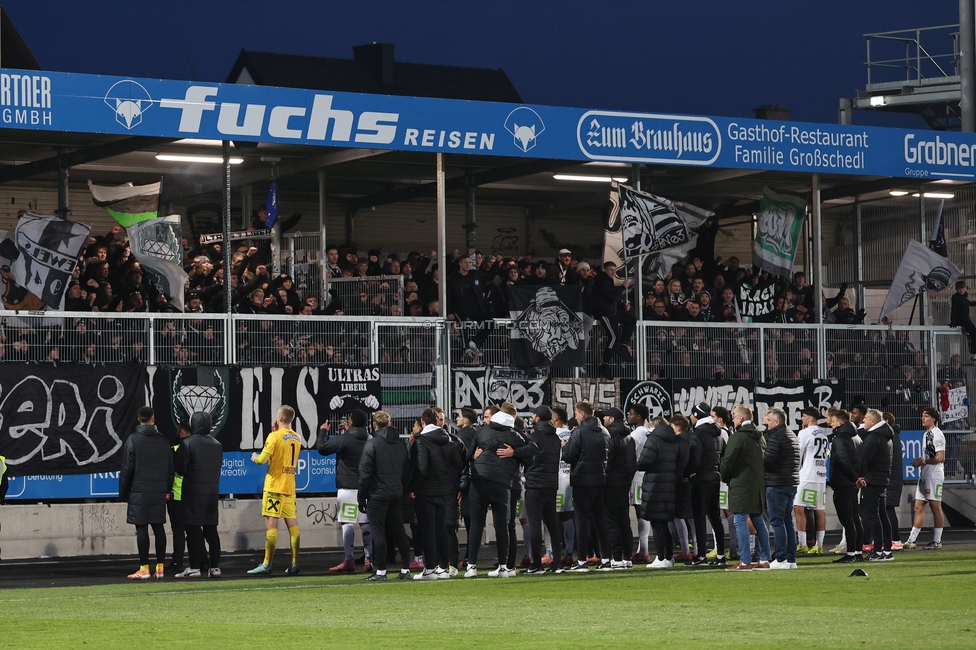 Hartberg - Sturm Graz
Oesterreichische Fussball Bundesliga, 15. Runde, TSV Hartberg - SK Sturm Graz, PROfertil Arena Hartberg, 30.11.2025. Foto zeigt die Mannschaft von Sturm
