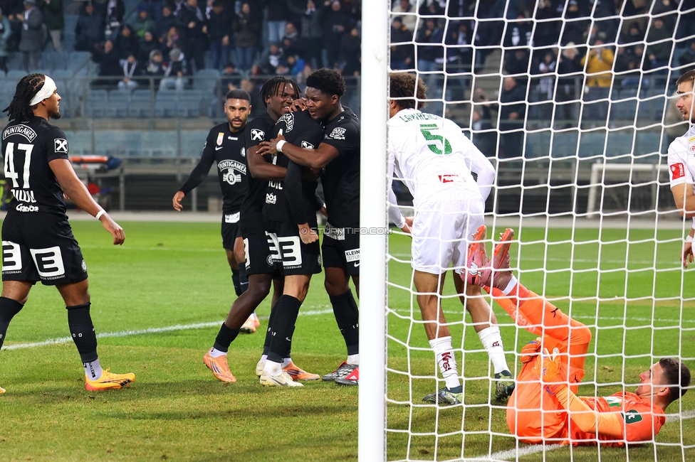 Sturm Graz - Wattens
Oesterreichische Fussball Bundesliga, 4. Runde, SK Sturm Graz - WSG Tirol, Stadion Liebenau Graz, 03.12.2025. 

Foto zeigt Jon Gorenc-Stankovic (Sturm) und Seedy Jatta (Sturm)
