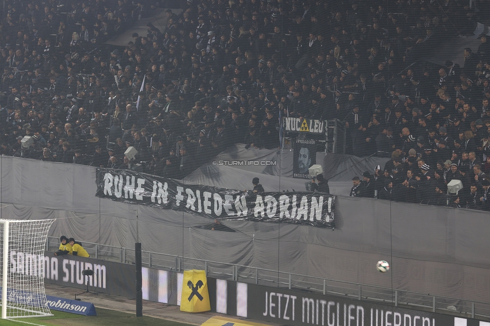Sturm Graz - GAK
Oesterreichische Fussball Bundesliga, 16. Runde, SK Sturm Graz - Grazer AK, Stadion Liebenau Graz, 07.12.2025. Foto zeigt Fans von Sturm mit einem Spruchband
