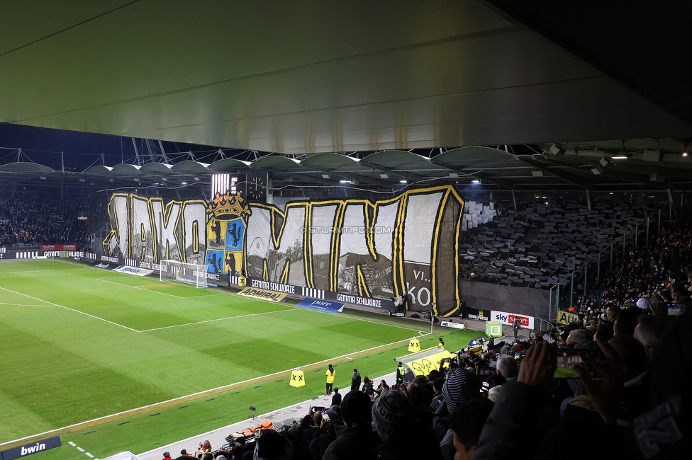 Sturm Graz - GAK
Oesterreichische Fussball Bundesliga, 16. Runde, SK Sturm Graz - Grazer AK, Stadion Liebenau Graz, 07.12.2025. Foto zeigt Fans von Sturm mit einer Choreografie
