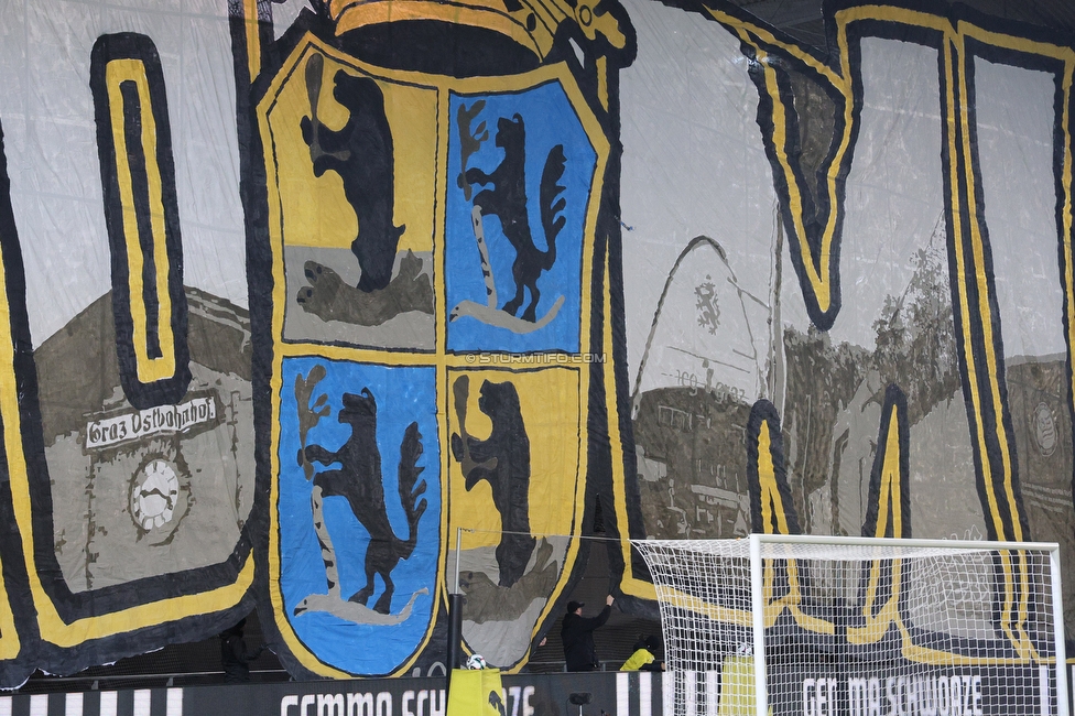 Sturm Graz - GAK
Oesterreichische Fussball Bundesliga, 16. Runde, SK Sturm Graz - Grazer AK, Stadion Liebenau Graz, 07.12.2025. 

Foto zeigt Fans von Sturm mit einer Choreografie
