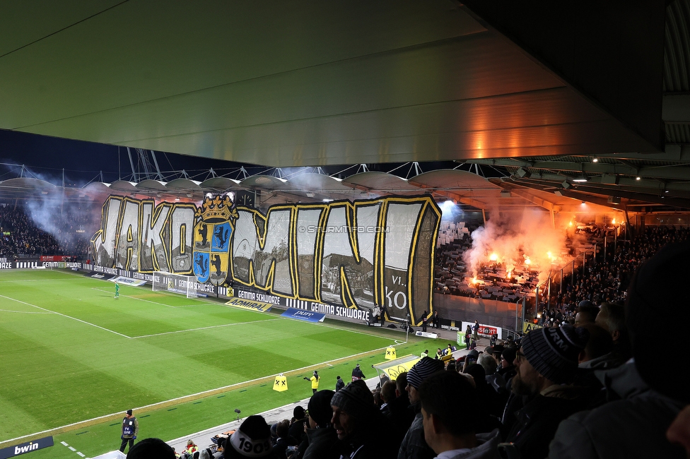 Sturm Graz - GAK
Oesterreichische Fussball Bundesliga, 16. Runde, SK Sturm Graz - Grazer AK, Stadion Liebenau Graz, 07.12.2025. Foto zeigt Fans von Sturm mit einer Choreografie
