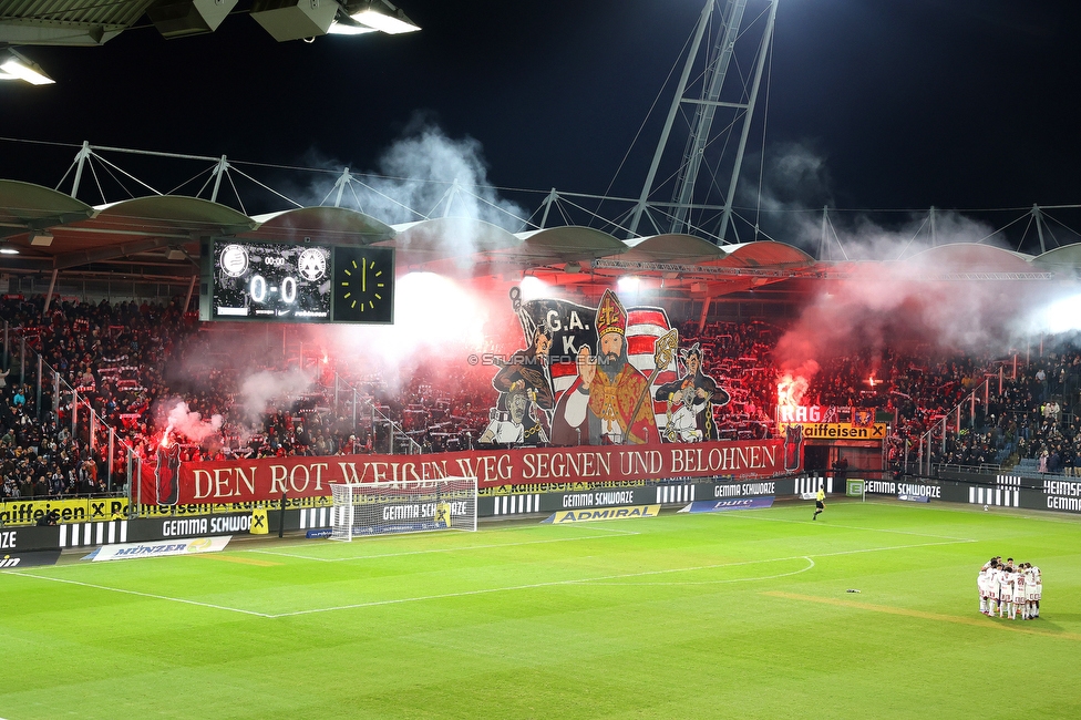 Sturm Graz - GAK
Oesterreichische Fussball Bundesliga, 16. Runde, SK Sturm Graz - Grazer AK, Stadion Liebenau Graz, 07.12.2025. Foto zeigt Fans von GAK mit einer Choreografie
