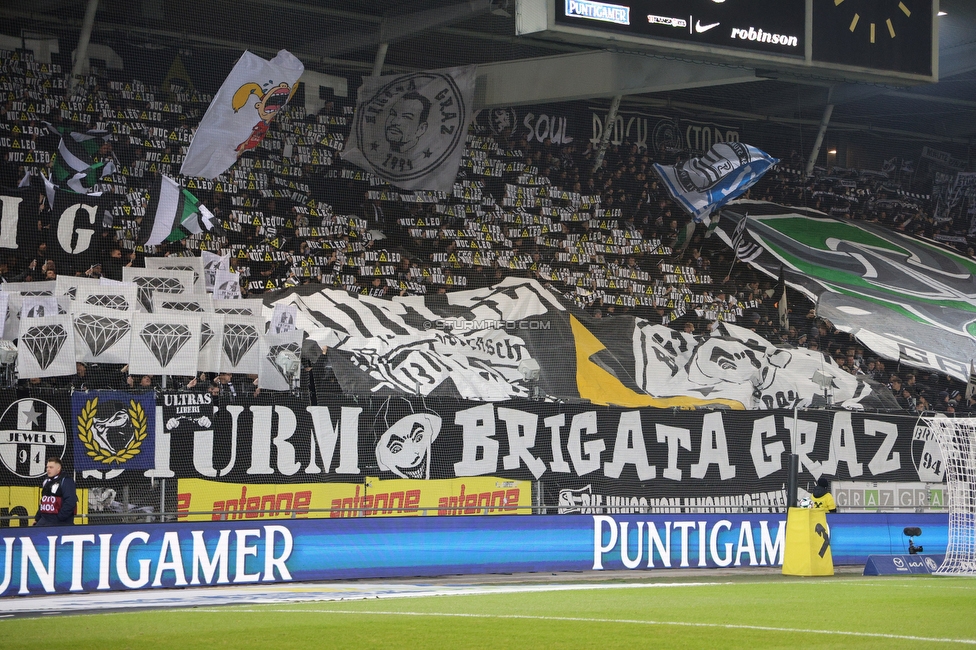 Sturm Graz - GAK
Oesterreichische Fussball Bundesliga, 16. Runde, SK Sturm Graz - Grazer AK, Stadion Liebenau Graz, 07.12.2025. Foto zeigt Fans von Sturm mit einer Choreografie
Schlüsselwörter: brigata