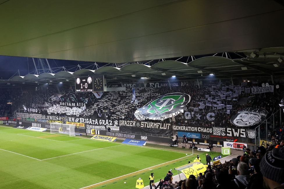 Sturm Graz - GAK
Oesterreichische Fussball Bundesliga, 16. Runde, SK Sturm Graz - Grazer AK, Stadion Liebenau Graz, 07.12.2025. Foto zeigt Fans von Sturm mit einer Choreografie

