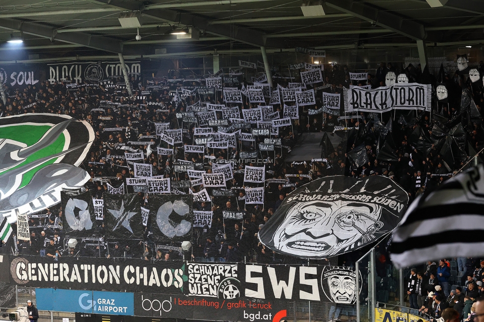 Sturm Graz - GAK
Oesterreichische Fussball Bundesliga, 16. Runde, SK Sturm Graz - Grazer AK, Stadion Liebenau Graz, 07.12.2025. Foto zeigt Fans von Sturm mit einer Choreografie
Schlüsselwörter: generationchaos sws blackstorm