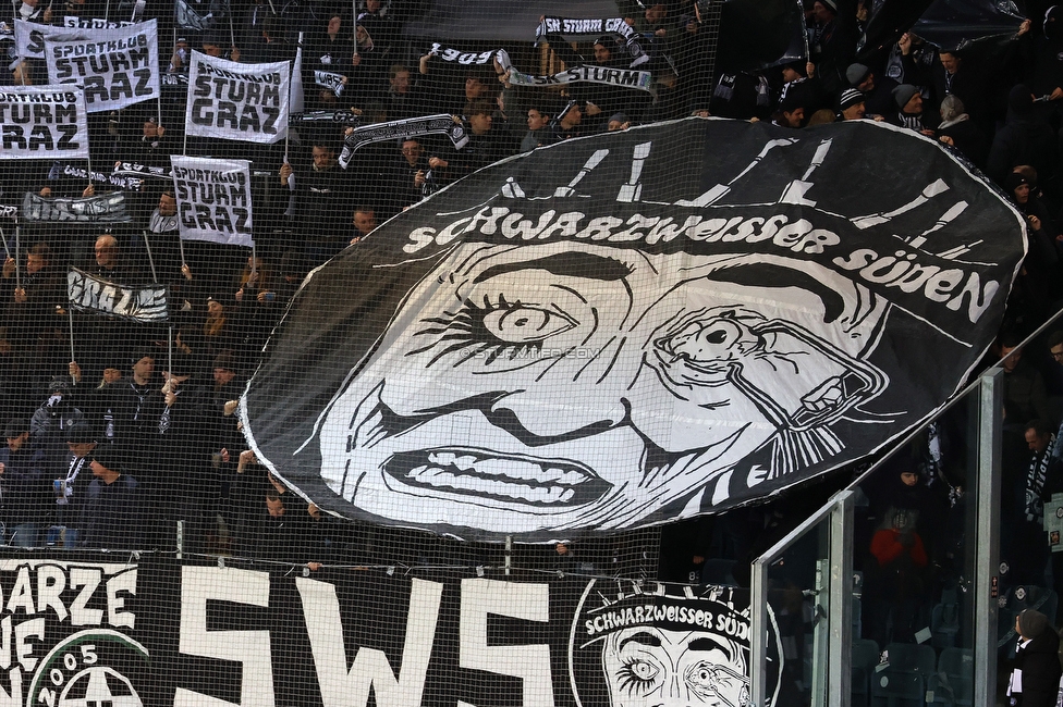 Sturm Graz - GAK
Oesterreichische Fussball Bundesliga, 16. Runde, SK Sturm Graz - Grazer AK, Stadion Liebenau Graz, 07.12.2025. Foto zeigt Fans von Sturm mit einer Choreografie
Schlüsselwörter: sws