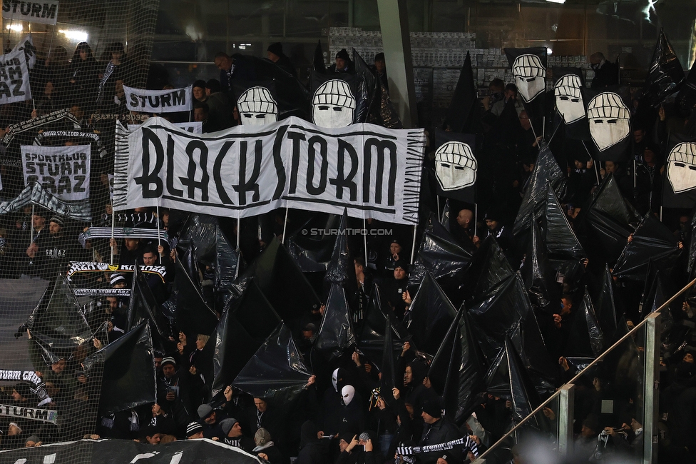 Sturm Graz - GAK
Oesterreichische Fussball Bundesliga, 16. Runde, SK Sturm Graz - Grazer AK, Stadion Liebenau Graz, 07.12.2025. Foto zeigt Fans von Sturm mit einer Choreografie
Schlüsselwörter: blackstorm
