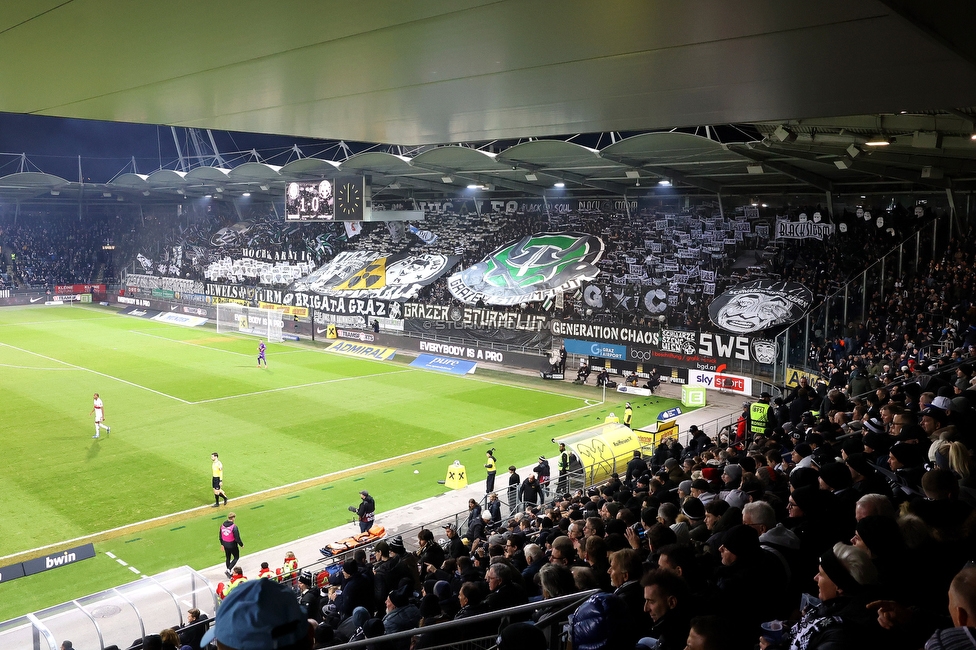 Sturm Graz - GAK
Oesterreichische Fussball Bundesliga, 16. Runde, SK Sturm Graz - Grazer AK, Stadion Liebenau Graz, 07.12.2025. Foto zeigt Fans von Sturm mit einer Choreografie
