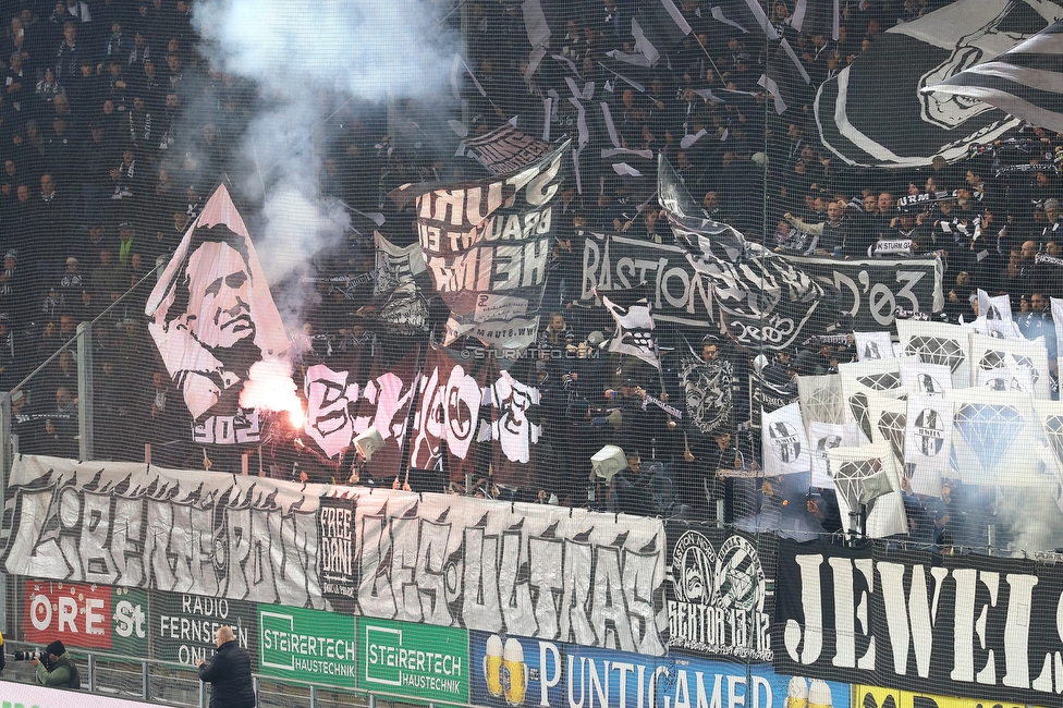 Sturm Graz - GAK
Oesterreichische Fussball Bundesliga, 16. Runde, SK Sturm Graz - Grazer AK, Stadion Liebenau Graz, 07.12.2025. Foto zeigt Fans von Sturm mit einer Choreografie
Schlüsselwörter: bastion