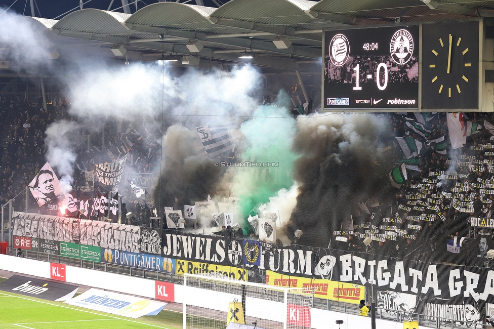 Sturm Graz - GAK
Oesterreichische Fussball Bundesliga, 16. Runde, SK Sturm Graz - Grazer AK, Stadion Liebenau Graz, 07.12.2025. Foto zeigt Fans von Sturm mit einer Choreografie
Schlüsselwörter: jewels