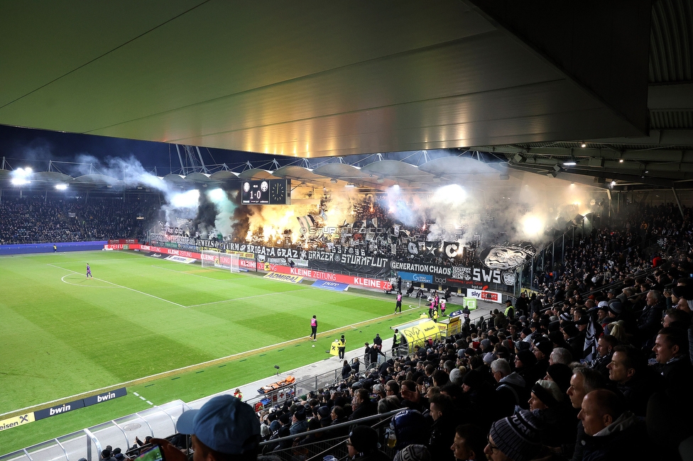 Sturm Graz - GAK
Oesterreichische Fussball Bundesliga, 16. Runde, SK Sturm Graz - Grazer AK, Stadion Liebenau Graz, 07.12.2025. Foto zeigt Fans von Sturm mit einer Choreografie
