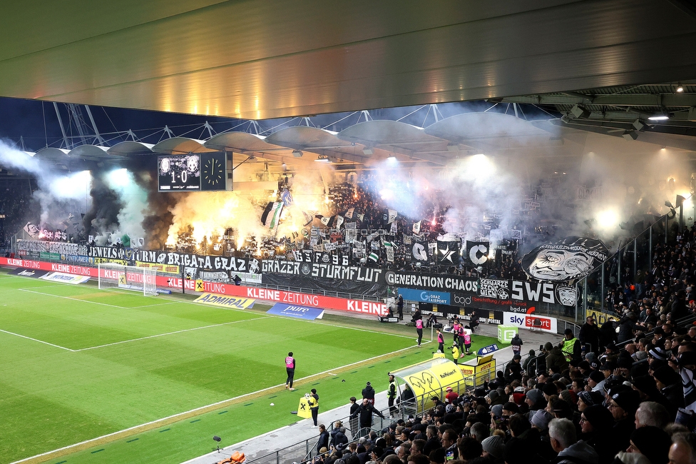 Sturm Graz - GAK
Oesterreichische Fussball Bundesliga, 16. Runde, SK Sturm Graz - Grazer AK, Stadion Liebenau Graz, 07.12.2025. Foto zeigt Fans von Sturm mit einer Choreografie
