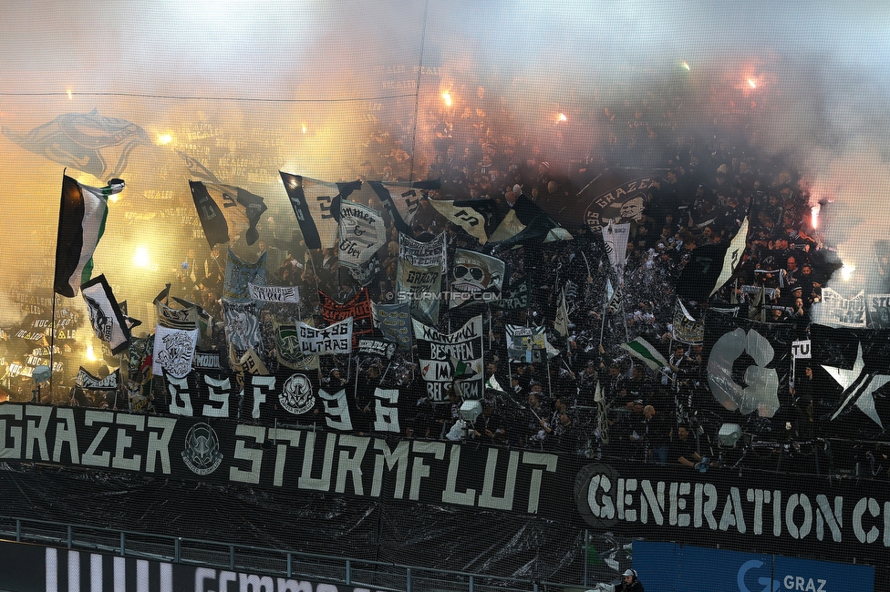 Sturm Graz - GAK
Oesterreichische Fussball Bundesliga, 16. Runde, SK Sturm Graz - Grazer AK, Stadion Liebenau Graz, 07.12.2025. Foto zeigt Fans von Sturm mit einer Choreografie
Schlüsselwörter: sturmflut