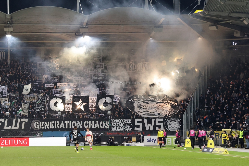 Sturm Graz - GAK
Oesterreichische Fussball Bundesliga, 16. Runde, SK Sturm Graz - Grazer AK, Stadion Liebenau Graz, 07.12.2025. Foto zeigt Fans von Sturm
Schlüsselwörter: generationchaos sws blackstorm