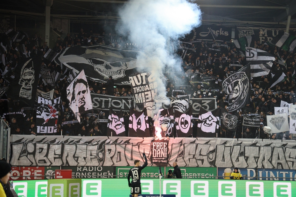 Sturm Graz - GAK
Oesterreichische Fussball Bundesliga, 16. Runde, SK Sturm Graz - Grazer AK, Stadion Liebenau Graz, 07.12.2025. Foto zeigt Fans von Sturm mit einer Choreografie
Schlüsselwörter: bastion tifosi