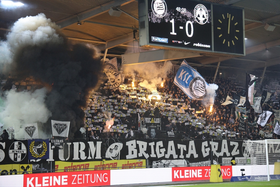 Sturm Graz - GAK
Oesterreichische Fussball Bundesliga, 16. Runde, SK Sturm Graz - Grazer AK, Stadion Liebenau Graz, 07.12.2025. Foto zeigt Fans von Sturm mit einer Choreografie
Schlüsselwörter: brigata