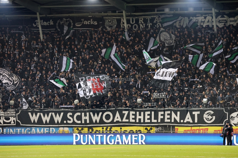 Sturm Graz - GAK
Oesterreichische Fussball Bundesliga, 16. Runde, SK Sturm Graz - Grazer AK, Stadion Liebenau Graz, 07.12.2025. Foto zeigt Fans von Sturm
Schlüsselwörter: schwoazehelfen