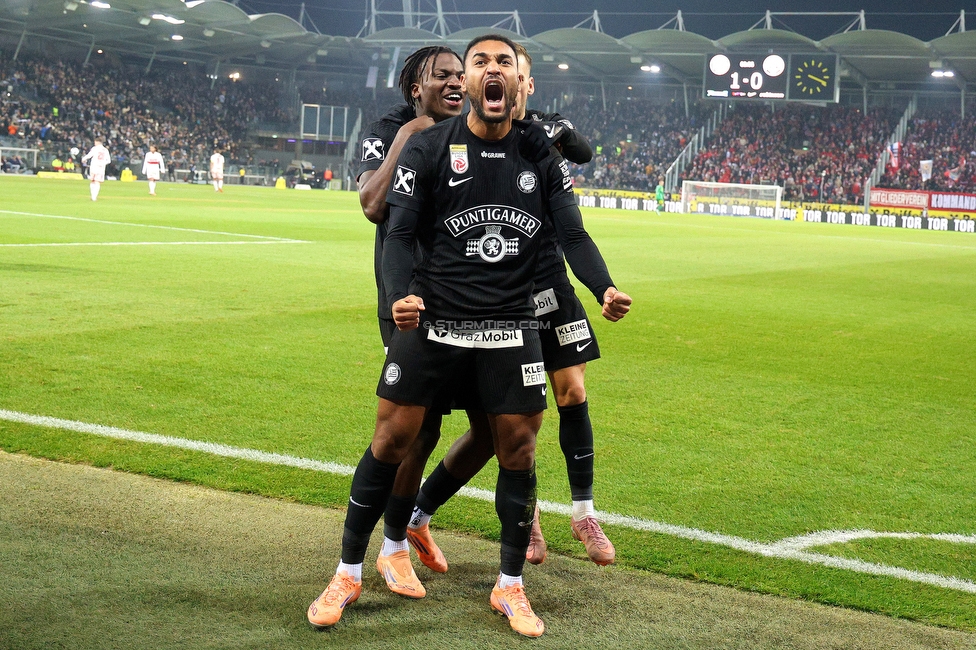 Sturm Graz - GAK
Oesterreichische Fussball Bundesliga, 16. Runde, SK Sturm Graz - Grazer AK, Stadion Liebenau Graz, 07.12.2025. Foto zeigt Maurice Malone (Sturm)
Schlüsselwörter: torjubel