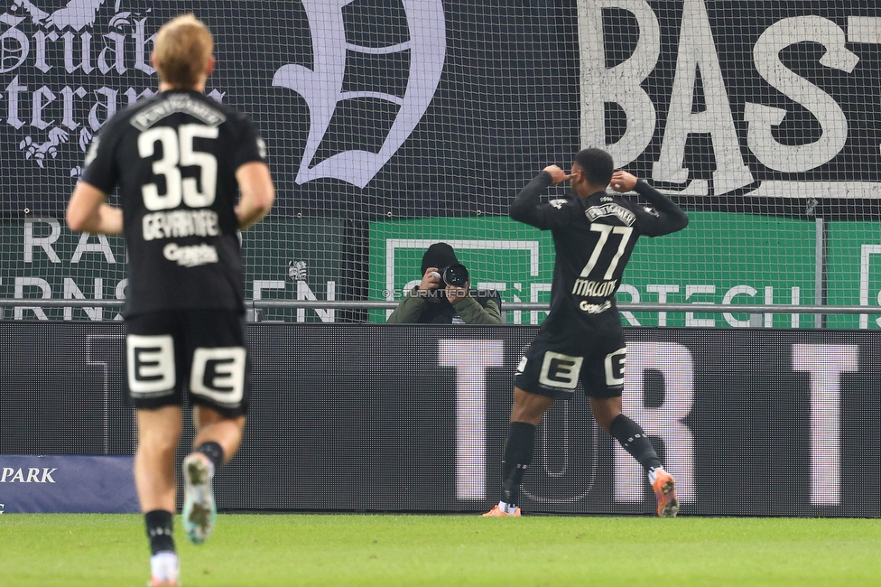 Sturm Graz - GAK
Oesterreichische Fussball Bundesliga, 16. Runde, SK Sturm Graz - Grazer AK, Stadion Liebenau Graz, 07.12.2025. Foto zeigt Maurice Malone (Sturm)
Schlüsselwörter: torjubel
