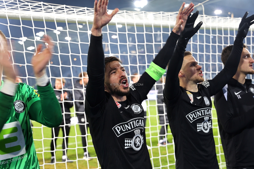 Sturm Graz - GAK
Oesterreichische Fussball Bundesliga, 16. Runde, SK Sturm Graz - Grazer AK, Stadion Liebenau Graz, 07.12.2025. Foto zeigt Otar Kiteishvili (Sturm) und Tomi Horvat (Sturm)

