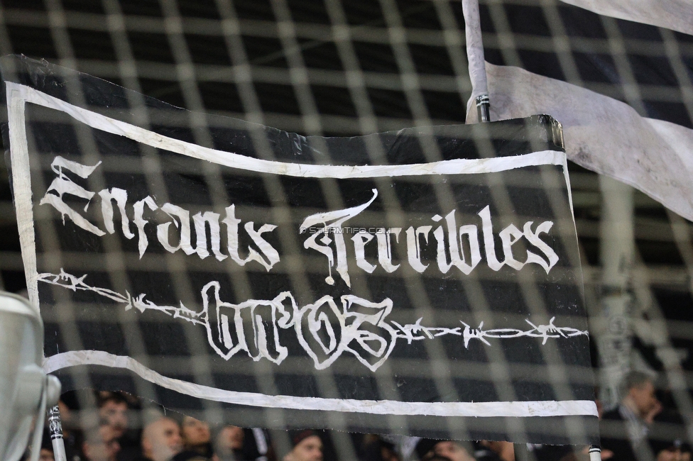 Sturm Graz - Crvena Zvezda
UEFA Europa League Gruppenphase 6. Spieltag, SK Sturm Graz - FK Crvena Zvezda, Stadion Liebenau Graz, 11.12.2025. Foto zeigt Fans von Sturm
Schlüsselwörter: bastion