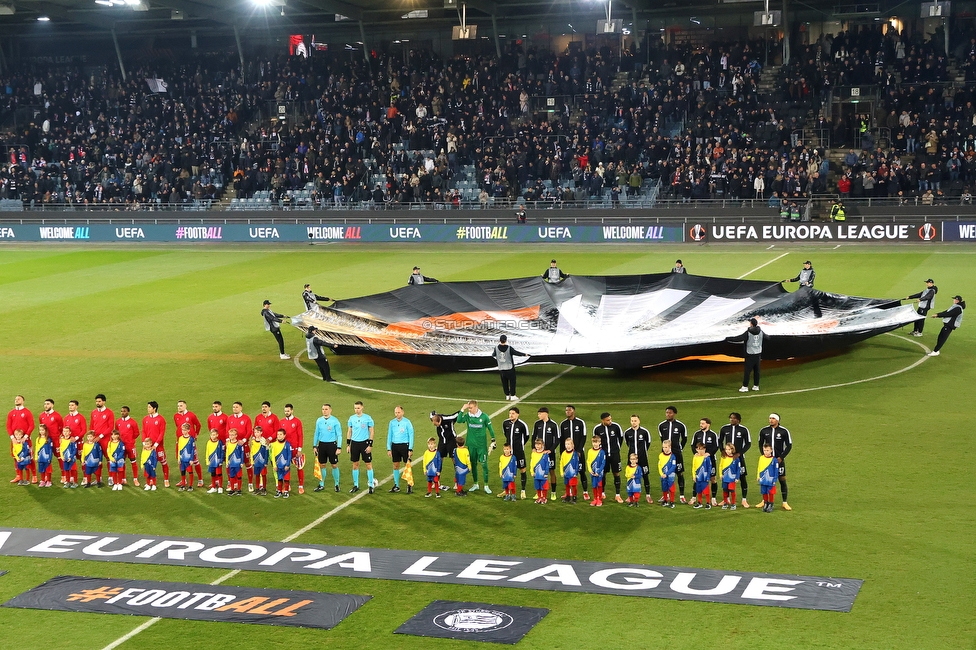 Sturm Graz - Crvena Zvezda
UEFA Europa League Gruppenphase 6. Spieltag, SK Sturm Graz - FK Crvena Zvezda, Stadion Liebenau Graz, 11.12.2025. 

Foto zeigt die Mannschaft von Sturm
