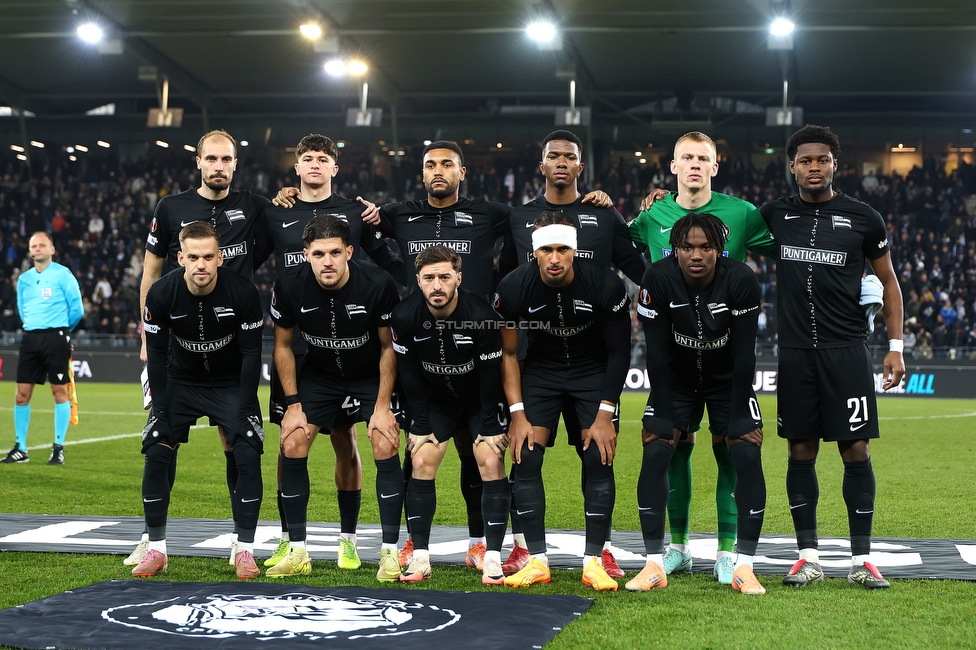 Sturm Graz - Crvena Zvezda
UEFA Europa League Gruppenphase 6. Spieltag, SK Sturm Graz - FK Crvena Zvezda, Stadion Liebenau Graz, 11.12.2025. Foto zeigt die Mannschaft von Sturm
