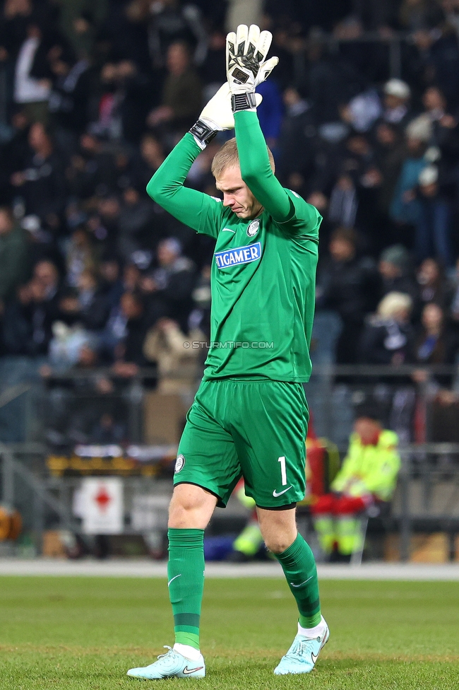 Sturm Graz - Crvena Zvezda
UEFA Europa League Gruppenphase 6. Spieltag, SK Sturm Graz - FK Crvena Zvezda, Stadion Liebenau Graz, 11.12.2025. 

Foto zeigt Oliver Christensen (Sturm)

