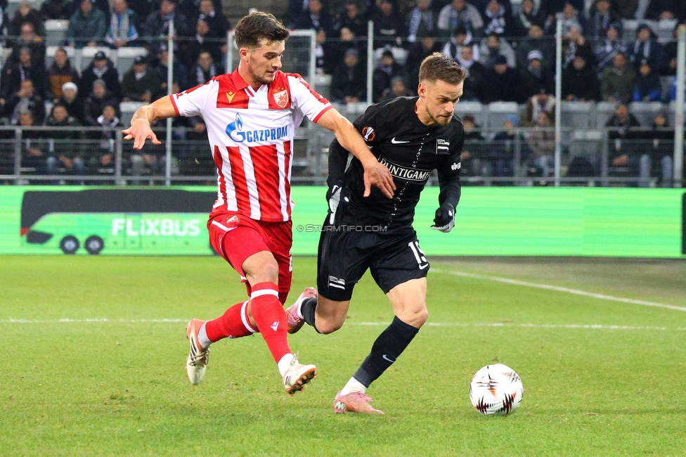 Sturm Graz - Crvena Zvezda
UEFA Europa League Gruppenphase 6. Spieltag, SK Sturm Graz - FK Crvena Zvezda, Stadion Liebenau Graz, 11.12.2025. Foto zeigt Tomi Horvat (Sturm)
