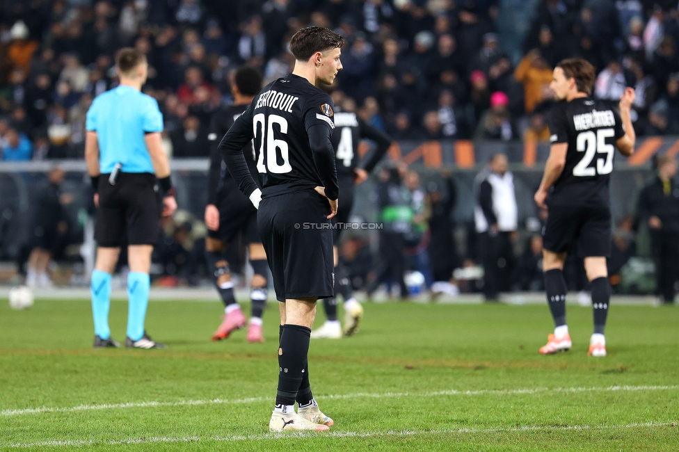 Sturm Graz - Crvena Zvezda
UEFA Europa League Gruppenphase 6. Spieltag, SK Sturm Graz - FK Crvena Zvezda, Stadion Liebenau Graz, 11.12.2025. Foto zeigt Belmin Beganovic (Sturm)
