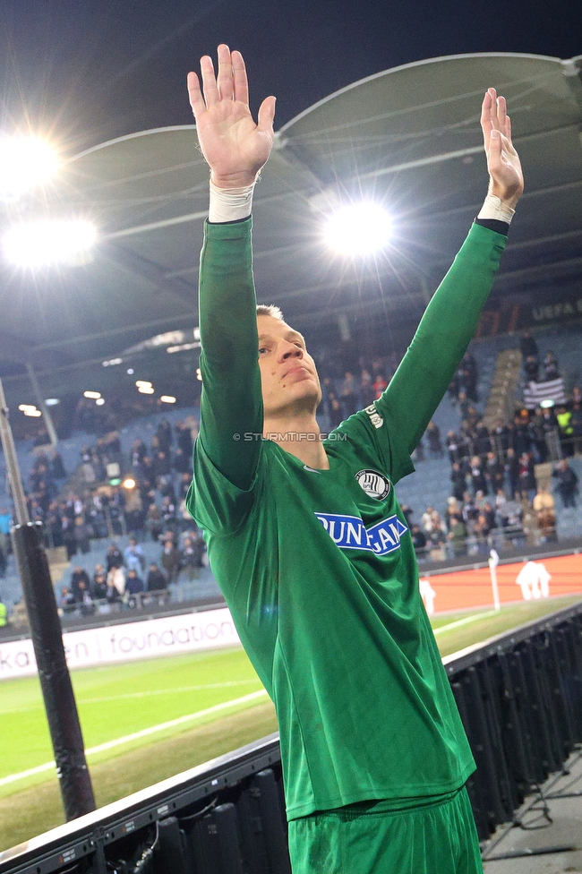 Sturm Graz - Crvena Zvezda
UEFA Europa League Gruppenphase 6. Spieltag, SK Sturm Graz - FK Crvena Zvezda, Stadion Liebenau Graz, 11.12.2025. Foto zeigt Oliver Christensen (Sturm)

