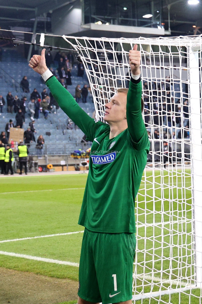 Sturm Graz - Crvena Zvezda
UEFA Europa League Gruppenphase 6. Spieltag, SK Sturm Graz - FK Crvena Zvezda, Stadion Liebenau Graz, 11.12.2025. Foto zeigt Oliver Christensen (Sturm)
