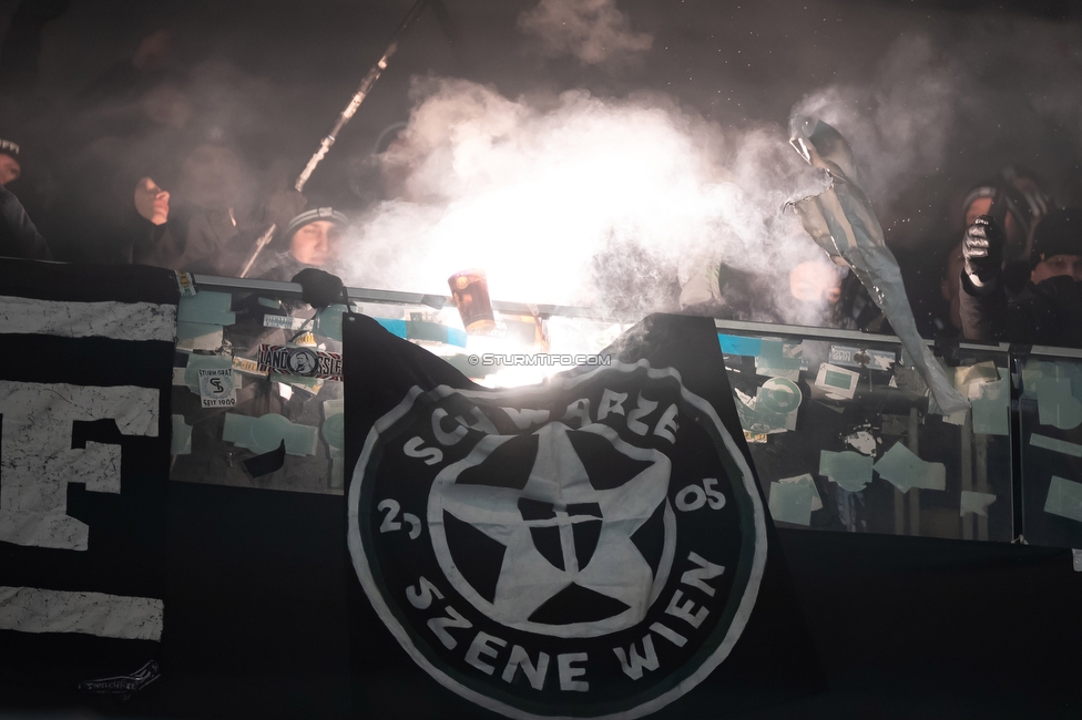 Austria Wien - Sturm Graz
Oesterreichische Fussball Bundesliga, 17. Runde, FK Austria Wien - SK Sturm Graz, Franz Horr Stadion Wien, 14.12.2025. Foto zeigt Fans von Sturm
Schlüsselwörter: ssw pyrotechnik