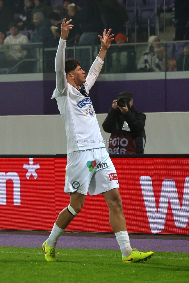 Austria Wien - Sturm Graz
Oesterreichische Fussball Bundesliga, 17. Runde, FK Austria Wien - SK Sturm Graz, Franz Horr Stadion Wien, 14.12.2025. Foto zeigt Arjan Malic (Sturm)
Schlüsselwörter: torjubel