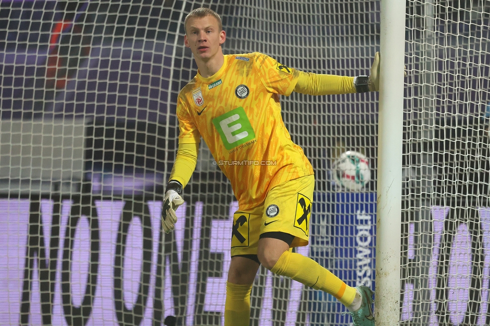 Austria Wien - Sturm Graz
Oesterreichische Fussball Bundesliga, 17. Runde, FK Austria Wien - SK Sturm Graz, Franz Horr Stadion Wien, 14.12.2025. 

Foto zeigt Oliver Christensen (Sturm)
