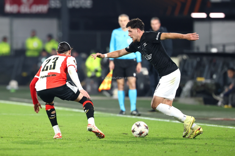 Feyenoord - Sturm Graz
UEFA Europa League Gruppenphase 7. Spieltag, Feyenoord Rotterdam - SK Sturm Graz, Stadion Feijenoord Rotterdam, 22.01.2026. Foto zeigt Emir Karic (Sturm)
