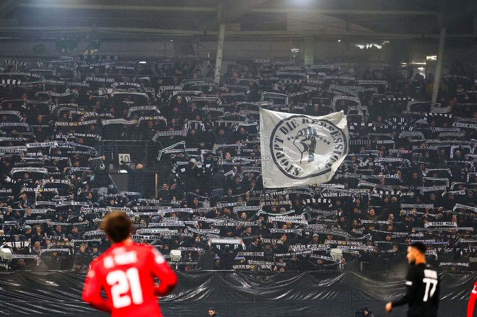Sturm Graz - Brann Bergen
UEFA Europa League Gruppenphase 8. Spieltag, SK Sturm Graz - SK Brann Bergen, Stadion Liebenau Graz, 29.01.2026. Foto zeigt Fans von Sturm
