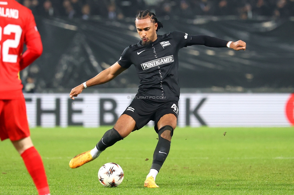 Sturm Graz - Brann Bergen
UEFA Europa League Gruppenphase 8. Spieltag, SK Sturm Graz - SK Brann Bergen, Stadion Liebenau Graz, 29.01.2026. Foto zeigt Emanuel Aiwu (Sturm)

