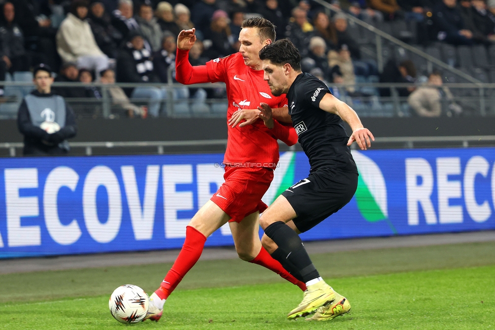 Sturm Graz - Brann Bergen
UEFA Europa League Gruppenphase 8. Spieltag, SK Sturm Graz - SK Brann Bergen, Stadion Liebenau Graz, 29.01.2026. Foto zeigt Emir Karic (Sturm)
