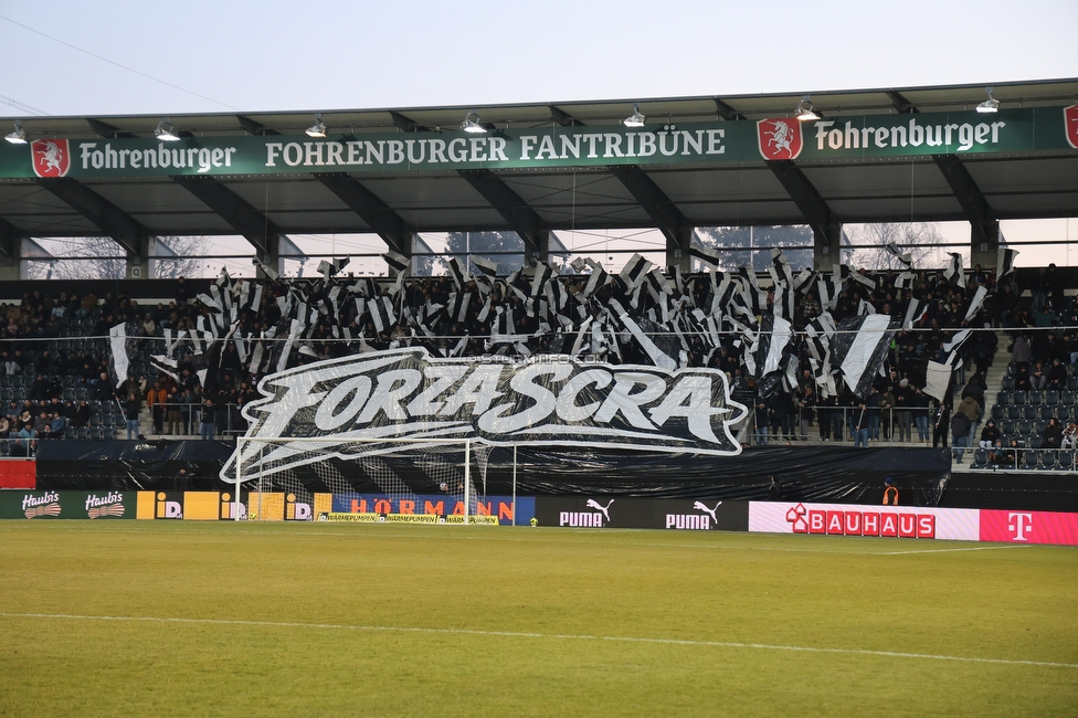 Altach - Sturm Graz
OEFB Cup, Viertelfinale, SC Rheindorf Altach - SK Sturm Graz, Stadion Schnabelholz Altach, 01.02.2026. Foto zeigt Fans von Altach mit einer Choreografie
