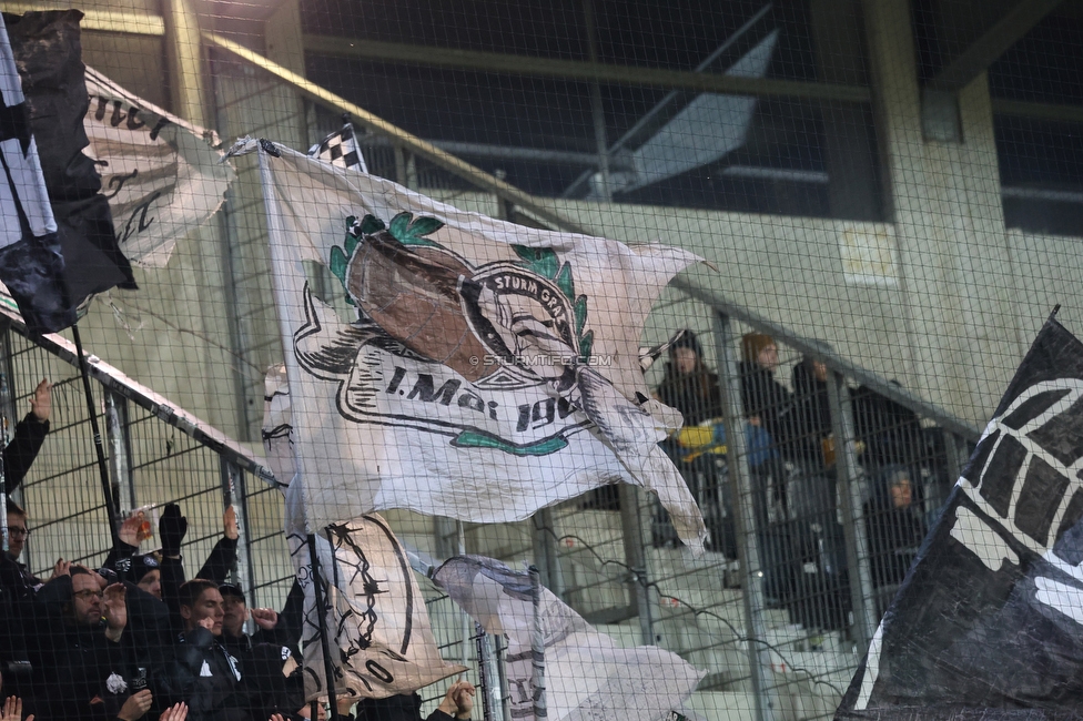 Altach - Sturm Graz
OEFB Cup, Viertelfinale, SC Rheindorf Altach - SK Sturm Graz, Stadion Schnabelholz Altach, 01.02.2026. Foto zeigt Fans von Sturm
